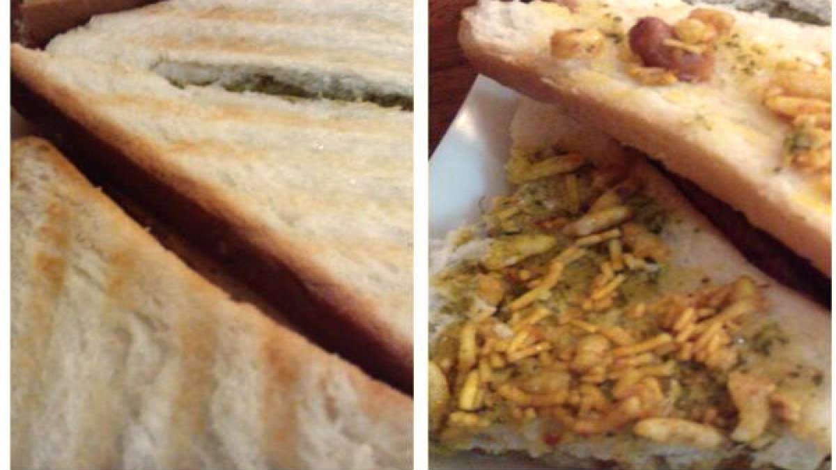 ರುಚಿಕರವಾದ ಮಂಡಕ್ಕಿ ಬ್ರೆಡ್ ಸ್ಯಾಂಡ್‌ವಿಚ್ ರೆಸಿಪಿ Bhel Puri Sandwich