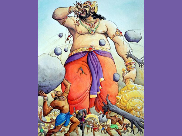 3. ಕುಂಭಕರ್ಣನ ಹಸಿವಿನ ದಾಹ ಆಘಾತಕಾರಿ ರೂಪದ್ದು