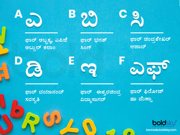 ಎ, ಬಿ, ಸಿ, ಡಿ ಇ, ಎಫ್
