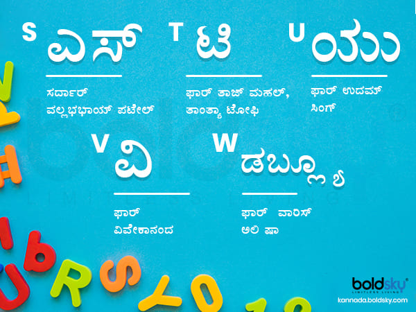 ಆರ್, ಎಸ್, ಟಿ, ಯು,ವಿ